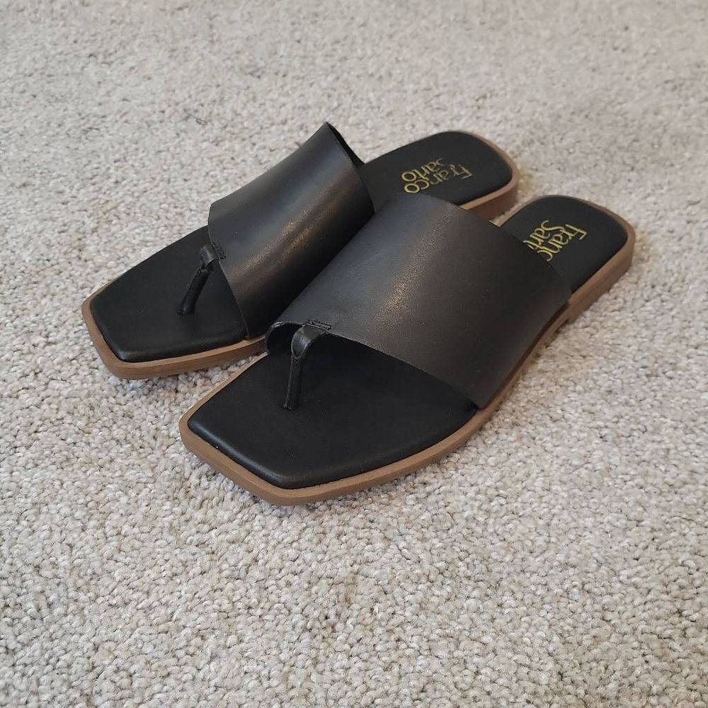 Franco Sarto Merci Sandal BLACK Leather Womens Size 9